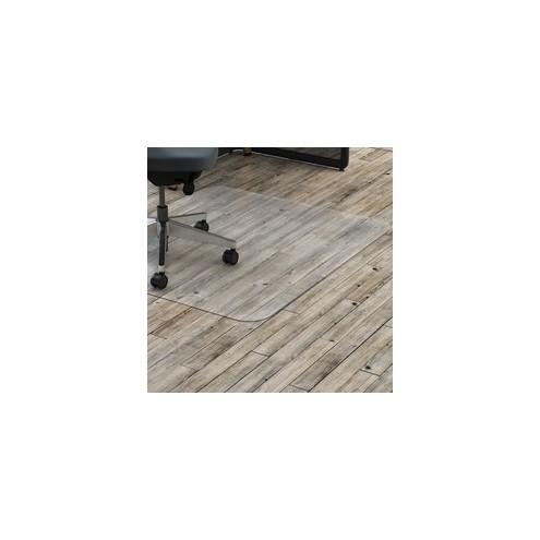 Lorell Hard Floor Rectangler Polycarbonate Chairmat - Hard Floor, Vinyl Floor, Tile Floor, Wood Floor - 53" Length x 45" Width x 0.13" Thickness - Rectangle - Polycarbonate - Clear