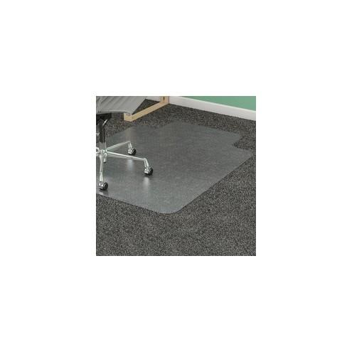 Lorell Medium-pile Chairmat - Carpeted Floor - 48" Length x 36" Width x 0.13" Thickness - Lip Size 10" Length x 19" Width - Vinyl - Clear