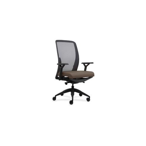 Lorell Executive Mesh Back/Fabric Seat Task Chair - Beige Crepe Fabric Seat - 26.5" Width x 25" Depth x 47" Height - 1 Each