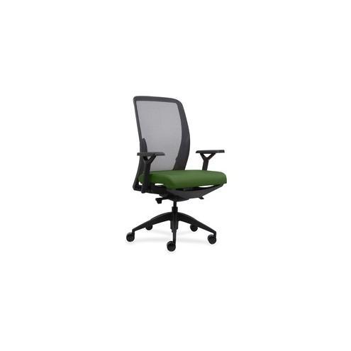 Lorell Executive Mesh Back/Fabric Seat Task Chair - Green Crepe Fabric Seat - 26.5" Width x 25" Depth x 47" Height - 1 Each