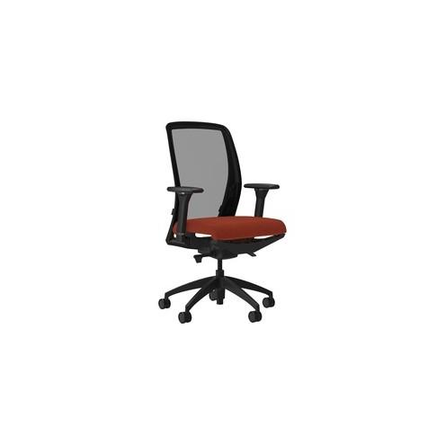 Lorell Executive Mesh Back/Fabric Seat Task Chair - Orange Crepe Fabric Seat - 26.5" Width x 25" Depth x 47" Height - 1 Each