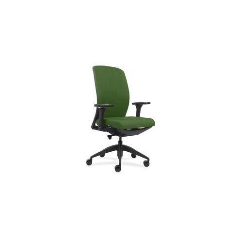 Lorell Executive Chairs with Fabric Seat & Back - Green Fabric Seat - Green Fabric Back - Black Frame - 26.5" Width x 25" Depth x 47" Height - 1 Each
