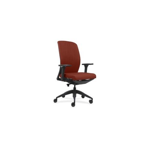 Lorell Executive Chairs with Fabric Seat & Back - Orange Fabric Seat - Orange Fabric Back - Black Frame - 26.5" Width x 25" Depth x 47" Height - 1 Each