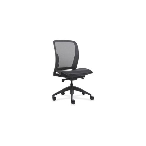 Lorell Mid-Back Chair with Mesh Seat & Back - Black - 26.5" Width x 25" Depth x 45" Height - 1 Each
