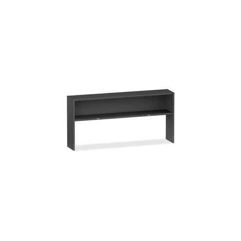 Lorell 97000 Modular Desking Charcoal Stack-on Hutch - 72" x 13" x 36" - Material: Steel - Finish: Charcoal
