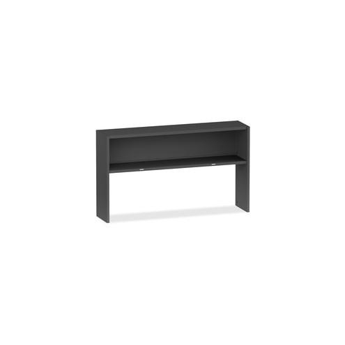 Lorell 97000 Modular Desking Charcoal Stack-on Hutch - 60" x 13" x 36" - Material: Steel - Finish: Charcoal
