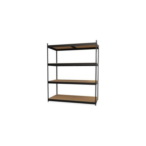 Lorell Archival Shelving - 80 x Box - 4 Compartment(s) - 84" Height x 69" Width x 33" Depth - Recycled - Black - Steel, Particleboard - 1Each