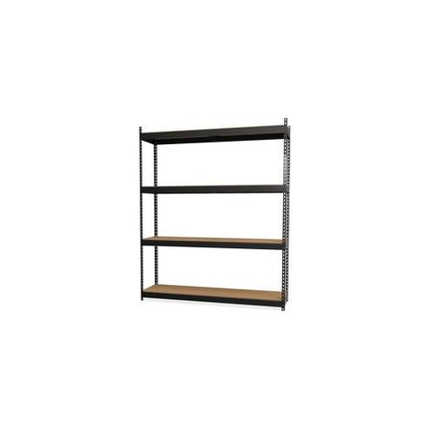 Lorell Archival Shelving - 40 x Box - 4 Compartment(s) - 84" Height x 69" Width x 18" Depth - Recycled - Black - Steel, Particleboard - 1Each