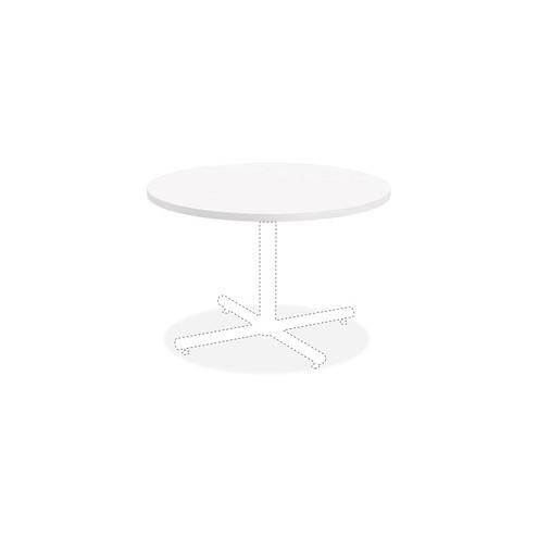 Lorell Hospitality White Laminate Round Tabletop - White Laminate Round Top - 1.25" Table Top Thickness x 36" Table Top Diameter - Assembly Required