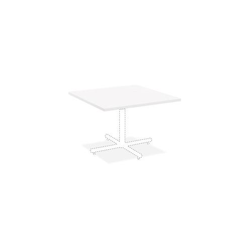 Lorell Hospitality White Laminate Square Tabletop - High Pressure Laminate (HPL) Square, White Top - 42" Table Top Width x 42" Table Top Depth x 1" Table Top Thickness - Assembly Required