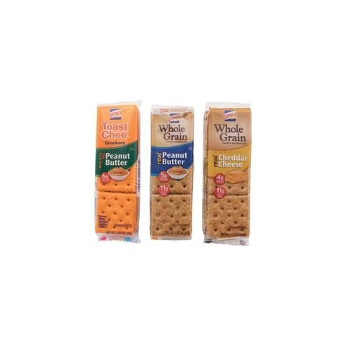 Lance Cracker Sandwiches Variety Pack - Low Fat - Peanut Butter, Cheddar Cheese - 1 Serving Pack - 24 / Box