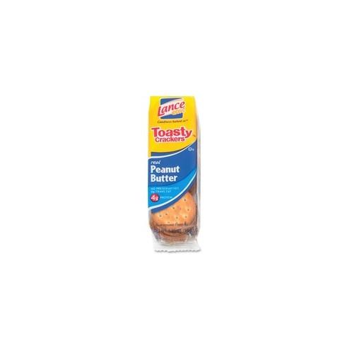 Lance Toasty Peanut Butter Cracker Sandwiches Packs - Individually Wrapped - Peanut Butter - 1 Serving Pack - 24 / Box