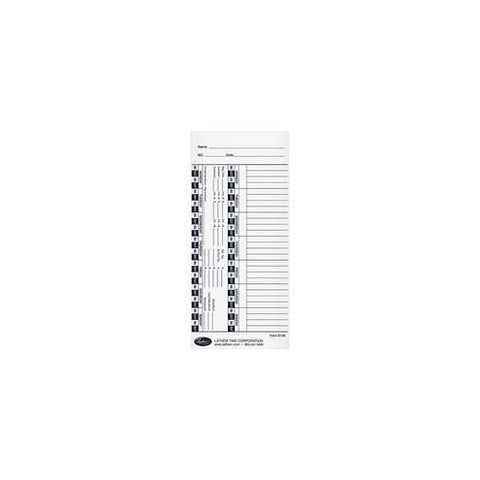 Lathem Universal Time Cards - 100 Sheet(s) - 4" x 9" Sheet Size - White - White Sheet(s) - 100 / Pack