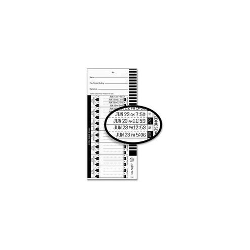 Lathem E16 Tru-Align Time Cards - 150 lb - 4" x 9" Sheet Size - White Sheet(s) - 100 / Pack