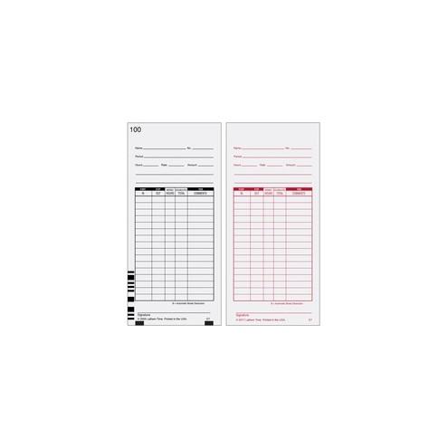 Lathem 7000E Double-Sided Time Cards - 100 Sheet(s) - White - White Sheet(s) - 100 / Pack