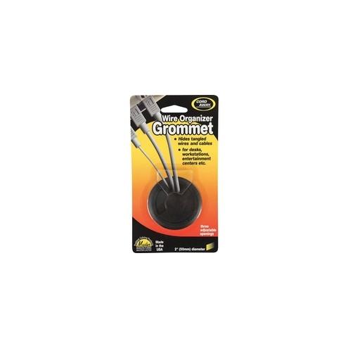 CordAway Grommet, Adjustable - 2" dia., 1-1/8" deep, Black, 1/pack