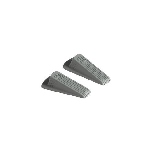 Big Foot Doorstop, Gray - Heavy-Duty, No-Slip, 100% Rubber, 4-3/4"L x 2-1/4"W x 1-1/4"H, 2/pk