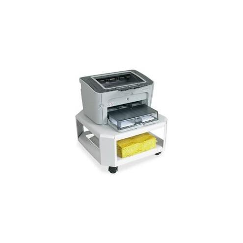 Mead Hatcher Master Products Mobile Steel Printer Stand - 75 lb Load Capacity - 2 x Shelf(ves) - 8.5" Height x 17.8" Width x 17.8" Depth - Desktop - Steel - Platinum
