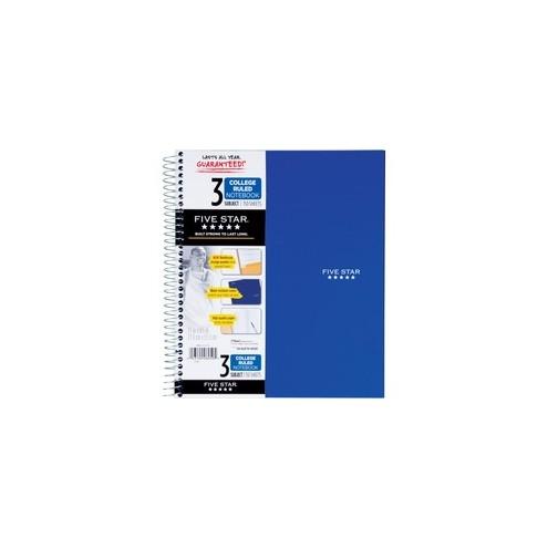 Mead Wirebound College-ruled Notebook - 150 Sheets - Wire Bound - 8 1/2" x 11" - White Paper - Assorted Cover - Poly Cover - Perforated, Pocket Divider - 1Each