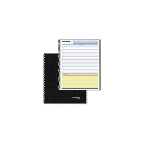 Mead QuickNotes Professional Planner Notebook - Action - 8 1/2" x 11" Sheet Size - Spiral Bound - Assorted - Linen - Perforated, Pocket, Notes Area - 1 Each