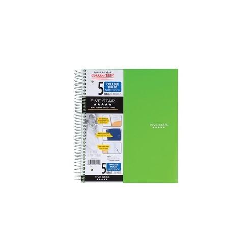 Mead Wirebound College-ruled Notebook - 200 Sheets - Wire Bound - 8 1/2" x 11" - White Paper - Assorted Cover - Poly Cover - Perforated, Pocket Divider - 1Each
