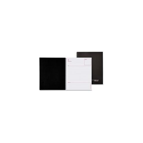 Mead Limited Meeting Notebooks - Letter - 80 Sheets - Wire Bound - 8 1/2" x 11" - Black Cover - Linen Cover - Perforated - 1Each