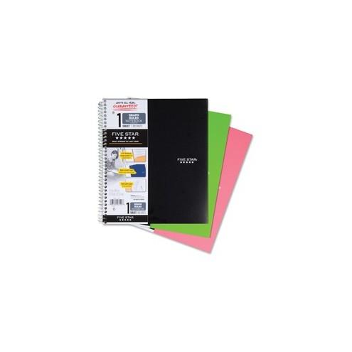 Mead 1 - subject Graph Ruled Notebook - Letter - 100 Sheets - Wire Bound - Quad Ruled - 8 1/2" x 11" - White Paper - Plastic Cover - Perforated, Pocket Divider, Punched, Subject - 1Each