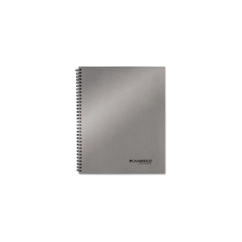 Mead Silver 11" Metallic Notebook - Twin Wirebound - 20 lb Basis Weight - 11" x 9.1" - Silver Cover - Perforated - 1Each