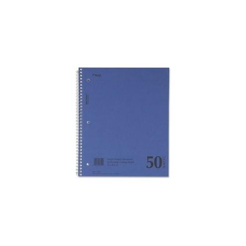 MeadWestvaco Mid Tier Notebook - 50 Sheets - Coilock - 15 lb Basis Weight - 8 1/2" x 11" - White Paper - Assorted Cover - Durapress Cover - Unpunched, Perforated - 1Each
