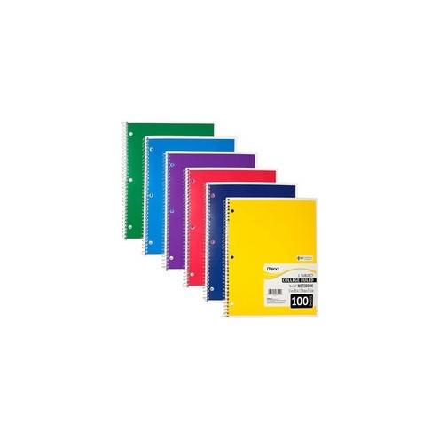 Mead One-subject Spiral Notebook - 100 Sheets - Spiral - College Ruled - 8" x 10 1/2"8"10.5" - White Paper - Back Board - 1Each
