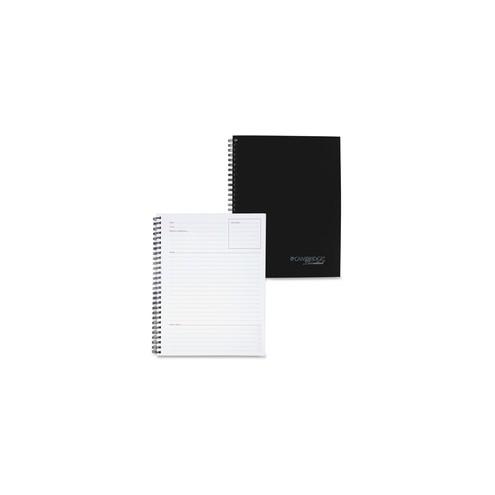 Mead Limited Meeting Notebook - 80 Pages - Wire Bound - Both Side Ruling Surface - Ruled - 7 1/4" x 9 1/2" - Black Cover - Perforated, Dual Sided - Recycled - 1Each