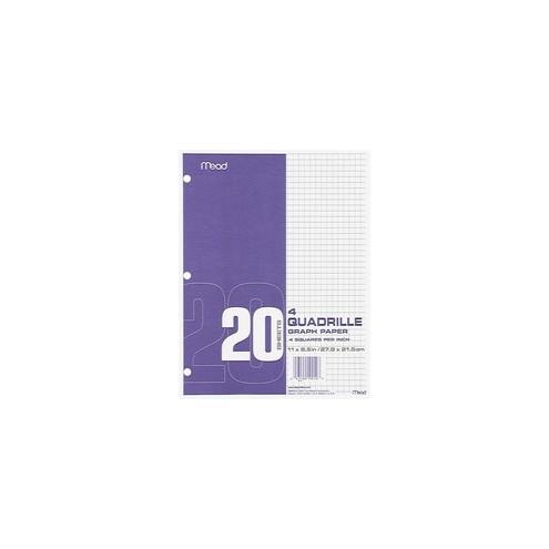 Mead Paper Filler Quad Ruled - Printed - Letter 8.5" x 11" - 240 Sheets / Box