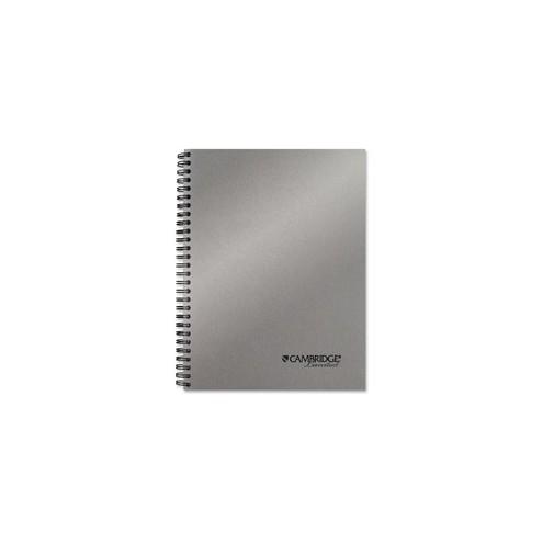 Mead Silver 9-12" Metallic Notebook - 80 Sheets - Twin Wirebound - 20 lb Basis Weight - 7.5" x 9.5" - Silver Cover - Perforated - Recycled - 1Each