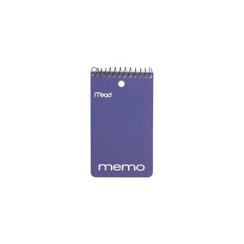 Mead Wirebound Memo Book - 60 Sheets - Wire Bound - 15 lb Basis Weight - 3" x 5" - White Paper - Stiff-back