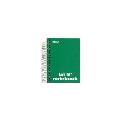 Mead Fat Lil' Notebook - 200 Sheets - Wire Bound - 4" x 5 1/2" - White Paper - Assorted Cover - Cardboard Cover - Perforated - 1Each