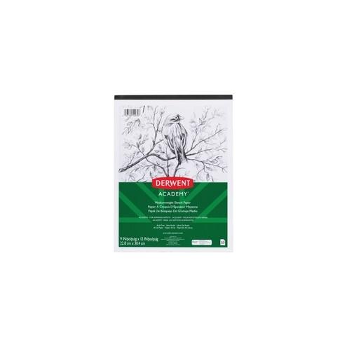 Mead Academy Medium-weight Sketch Pad - 70 Sheets - Tape Bound - 45 lb Basis Weight - 9" x 12" - White Paper - 1Each