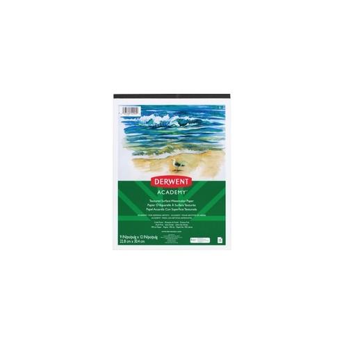 Mead Textured Surface Watercolor Paper - 15 Sheets - Tape Bound - 9" x 12" - Multicolor Paper - 1Each