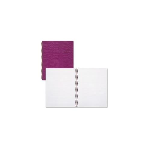 Cambridge Large Trucco Croc Twin Wire Notebk - 80 Sheets - Twin Wirebound - Purple Cover Faux Crocodile - Durable Cover, Flexible Cover, Perforated - 1Each