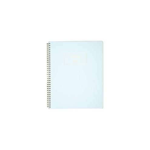 Mead Cambridge Workstyle Wirebound Notebook - 80 Pages - Wire Bound - 9" x 11" - Aqua Paper - Spiral Bound, Perforated - 1Each