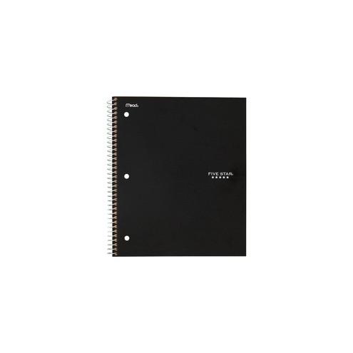 Five Star College Ruled 1-subject Notebook - 100 Sheets - Wire Bound - Wide Ruled - 8" x 11" - Black Cover - Plastic Cover - 1Each