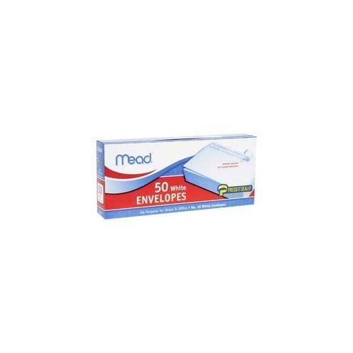 Mead Plain White Self-Seal Business Envelopes - Business - #10 - 4 1/8" Width x 9 1/2" Length - Self-sealing - 50 / Box - White