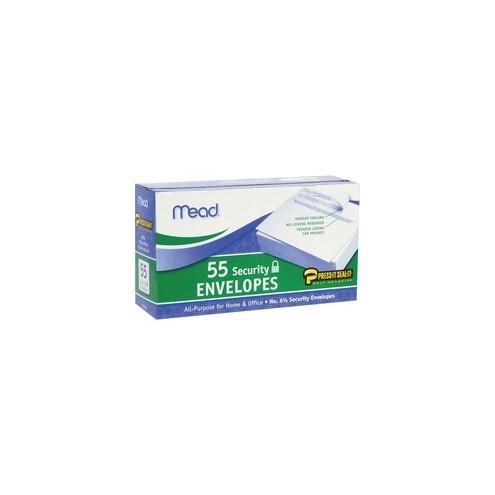 Mead Press-it No. 6 Security Envelopes - Security - #6 3/4 - Peel & Seal - 55 / Box - White