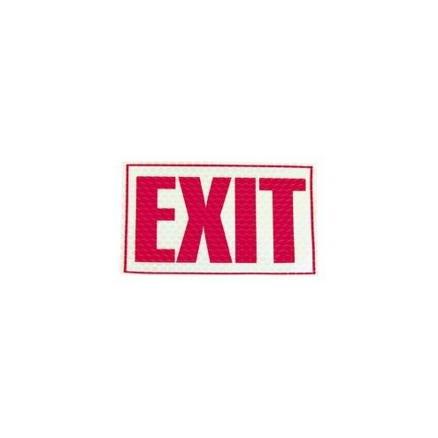 Miller's Creek Reflective Exit Sign - 1 Each - Exit Print/Message - 9.8" Width x 7.8" Height - Rectangular Shape - Red Print/Message Color - Flexible, Recyclable, Adhesive, Reflective - Red