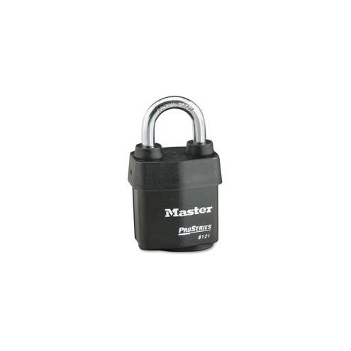 Master Lock Pro Series Rekeyable Padlock - Keyed Different - 0.31" Shackle Diameter - Cut Resistant, Pry Resistant, Weather Resistant - Steel Body, Hardened Boron Alloy Shackle - Black - 1 Each