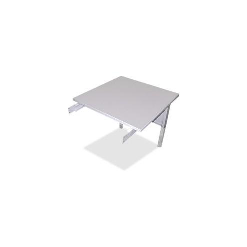 Mayline Mailflow-To-Go Mailroom Corner Table - 30" x 30" x 36" - 1 Shelve(s) - Material: Birch, Steel - Finish: Chrome, Pebble Gray