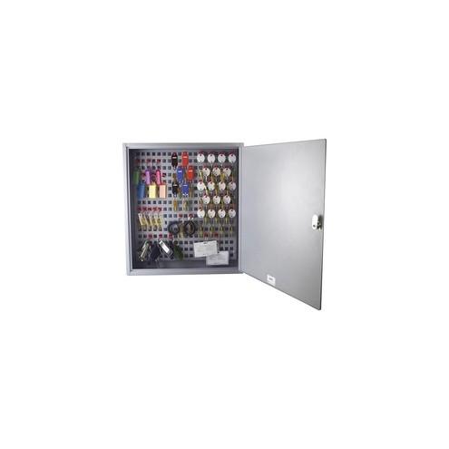 Steelmaster Flex Key Cabinet - 11" x 3.8" x 14.5" - Hinged Door(s) - Sturdy, Durable, Scratch Resistant, Chip Resistant, Key Lock - Gray - Plastic, Steel - Recycled - Assembly Required