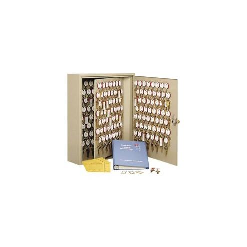 Steelmaster Two-Tag Cabinet - 240 Keys - 16.5" x 4.9" x 20.1" - Security Lock - Sand - Steel - Recycled