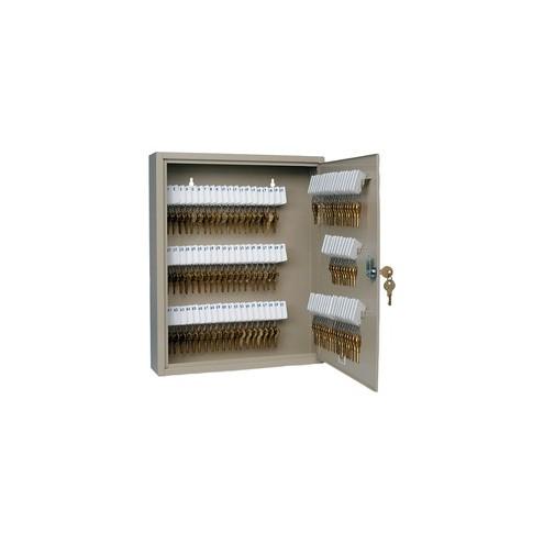 Steelmaster Key Cabinet - 110-Key Capacity - 14" x 3.1" x 17.1" - Security Lock - Sand - Steel