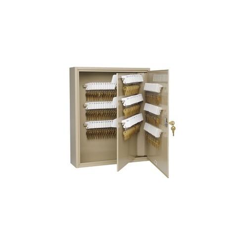 Steelmaster Key Cabinet - 240-Key Capacity - 16.5" x 4.9" x 20.1" - 1 x Door(s) - Scratch Resistant, Chip Resistant, Locking Door, Key Lock, Sturdy, Wall Mountable - Sand - Steel - Recycled