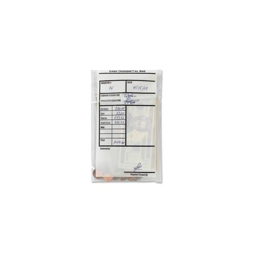 MMF Transmittal Bags - 2.75 mil (70 Micron) Thickness - Clear - Polyethylene - 100/Pack - Currency, Coin, Check, Credit Card